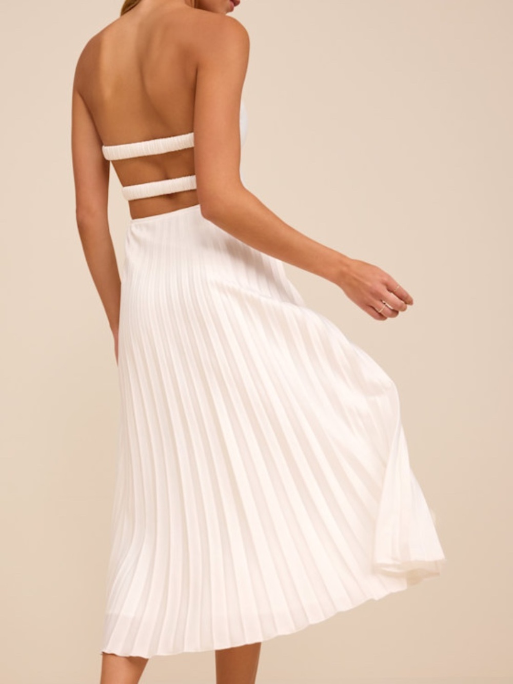 Lulus Irelyn White Satin Bustier Midi Dress - Size L